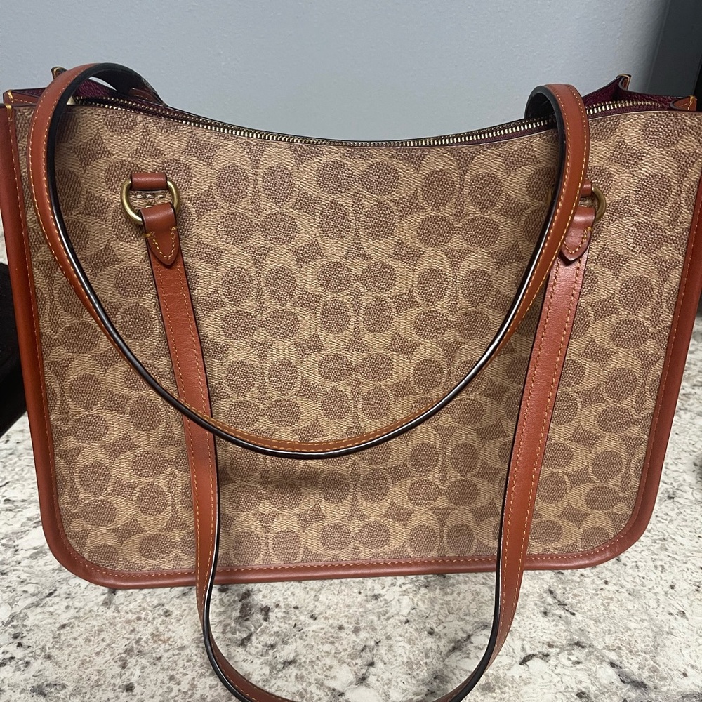Coach Tan and Brown Signature Tote